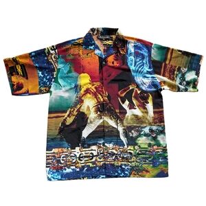 Wasso Collection Islander Multicolor Vacation Button Up Shirt Size XL
